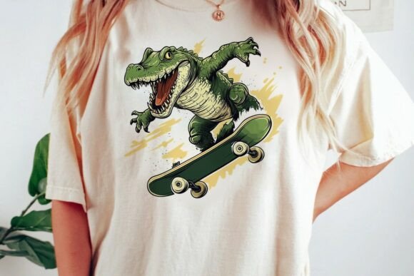 Alligator Skateboarder Graphic Png: Bold Design for Modern Brands