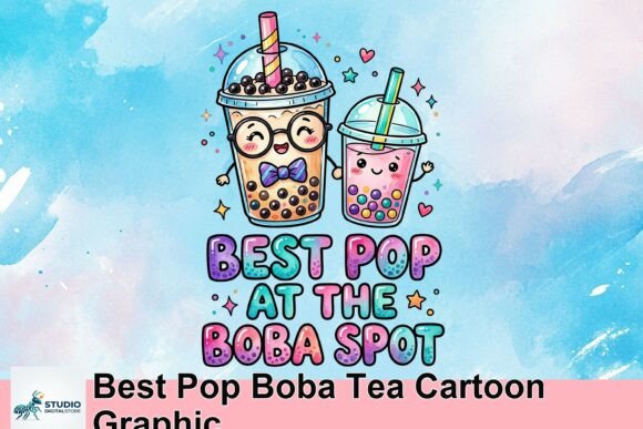 Best Pop Boba Tea Cartoon Graphic: A Playful Brand Asset