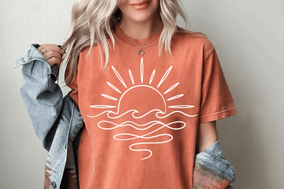 Boho Ocean Sun Tee: A Nature Graphic Shirt Design
