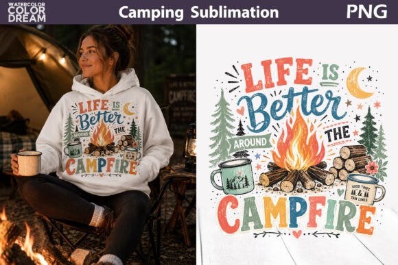 Camping Shirt Graphic: Rustic Outdoor Artwork for Cozy Projects
