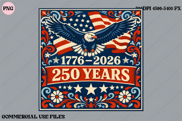Celebrating 250 Years: The Eagle Flag Graphic Design