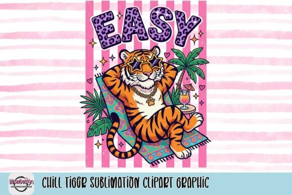 Chill Tiger Sublimation Clipart: Your Ticket to Tropical Design