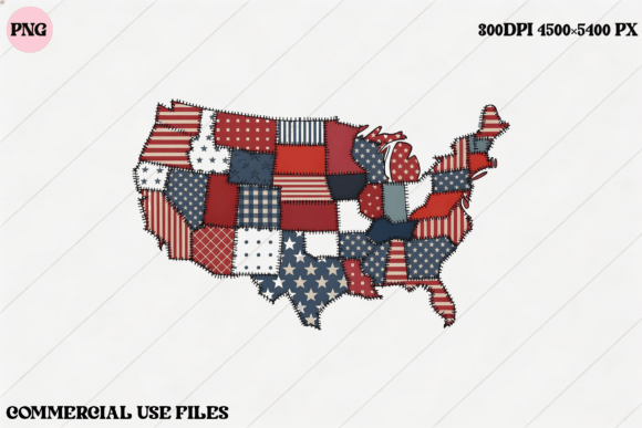 Elevate Projects with USA Patchwork Flag Map Design