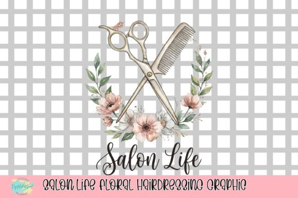 Elevate Your Brand with the Salon Life Floral Hairdressing Graphic