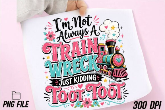 Funny Retro Train Graphic PNG: A Design Asset for Instant Character