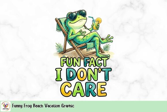 Humor Meets Design: The Funny Frog Beach Vacation Graphic