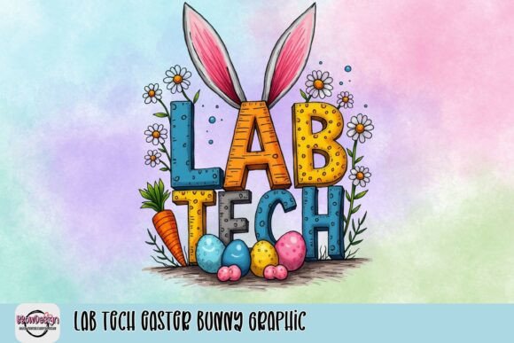 Lab Tech Easter Bunny Graphic: Science Meets Spring