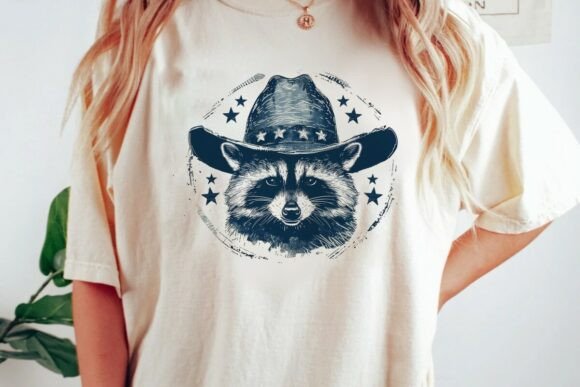 Raccoon Cowboy Stars: A Playful PNG for Creative Projects