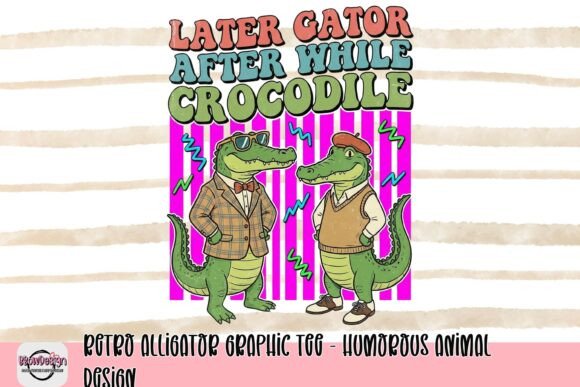 Retro Alligator Graphic Tee: A Splash of Humorous Style