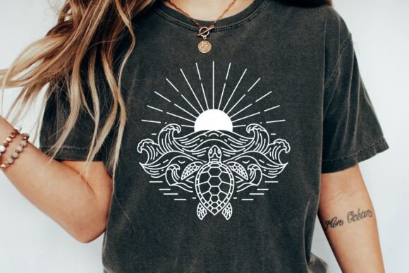 Sun Ocean Coastal Beach Graphic Tee Design