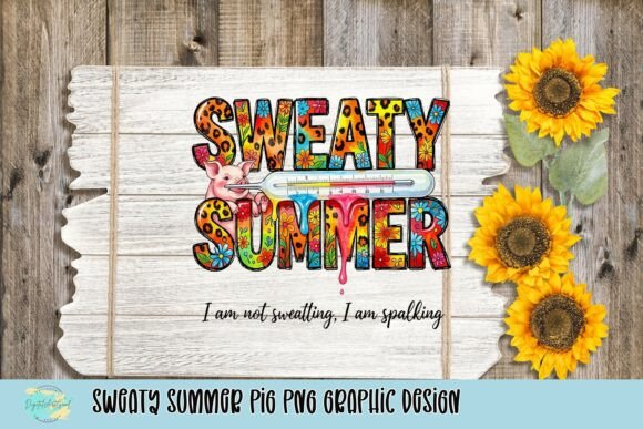 Sweaty Summer Pig PNG: A Whimsical Graphic for Your Designs