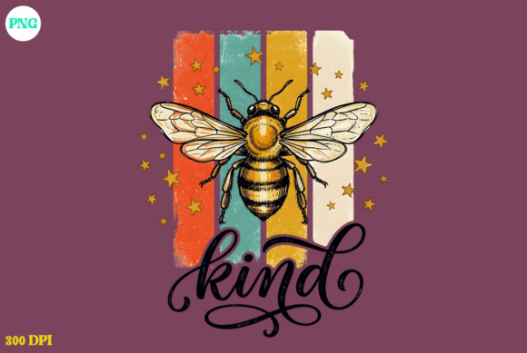 Vintage Bee Kind Retro Stripes: A Graphic for Every Project