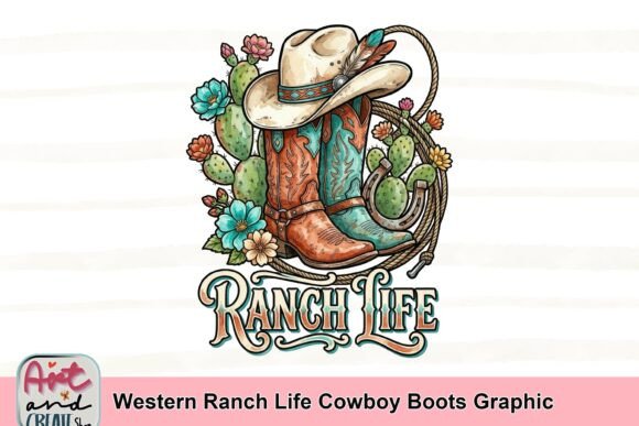 Western Ranch Life Cowboy Boots Graphic: A Designer's Rustic Toolkit